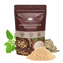 SAPTAMVEDA Premium Organic Ashwagandha Powder 250gm | Withania Somnifera | For Men and Women