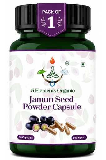 [BRSRGYLQCIAQ22TB] Jamun Seed Capsules 500mg | 60 Veg Capsules | Blood Sugar & Metabolic Balance Support | Plant-Based | Gluten Free & Non-GMO