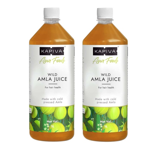 [BRSW2AQPOEHR4CI2] Kapiva Wild Amla Juice (2L) | Suitable for healthy Hair & Skin | Detox juice for weight loss | Natural Source of Vitamin C | Organic & Natural Made With Cold Pressed Amla from Pratapgarh | No Added Sugar | Super Saver Pack of 2