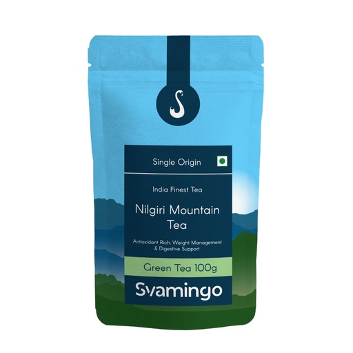 [BRSREHT6BANAACAU] Nilgiri Green Tea 100g (50 Cups) - Whole Leaf, Direct from Garden, High Grown, Antioxidant Rich, Refreshingly Smooth & Light, Best For Weight Loss & Heart Health | SVAMINGO