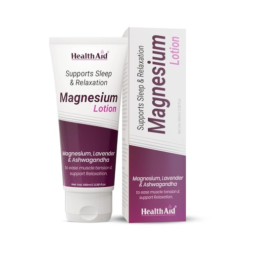 [BRSREYY7OEPGEDL5] HealthAid Magnesium 10% Chloride Sleep Body Lotion – 100ml | Fast Absorbing Topical Magnesium Chloride | Deep Relaxation, Better Sleep, Muscle Recovery, Cramps Relief |Non-Greasy|