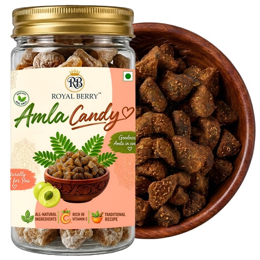[BRSRYFI2A4NGC3LJ] Royal Berry Amla Chatpata Candy 400gm | Rich In Dietary Fibres & Vitamin C, Boosts Immunity, Supports Healthy Digestion (Pack Of 1) | Dried Amla for Eating | Amla Candy | Amlaa