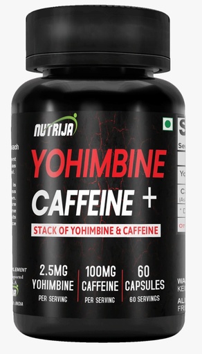 [BRSRGBL4DF5RMDTF] NutriJa Yohimbine Plus Caffeine Capsules | 2.5mg Yohimbine HCL + 100mg Caffeine + Green Tea Extract | High Potency Botanical Formula | Energy & Focus Support | 60 Capsules