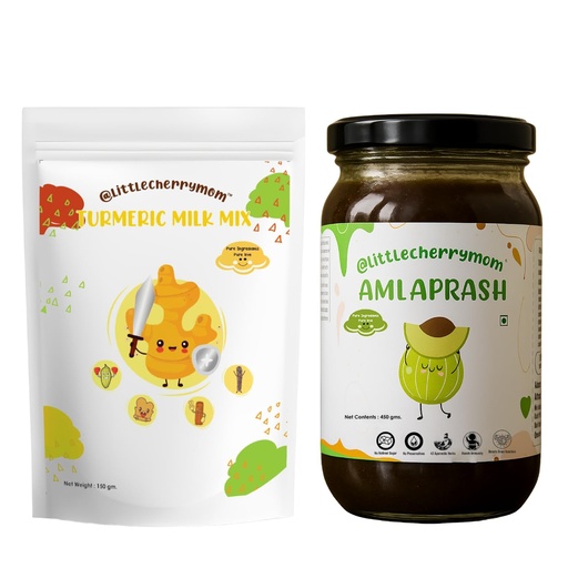 [BRSRA2QDBZYWGFY2] @littlecherrymom Mini Immunity Booster Combo = Amlaprash(450 gm) + Turmeric Milk Mix(150gm)