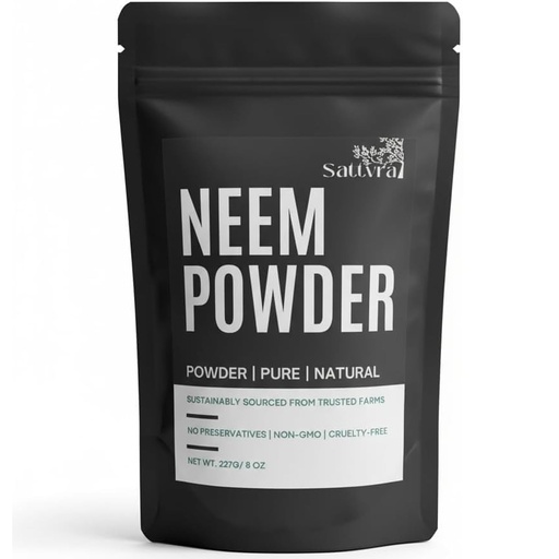 [BRSRGAIROAIQMFLO] Pure Neem Powder 227g | Azadirachta Indica | Neem Leaf Powder for Acne, Pimples & Clear Skin | Hair Growth & Scalp Care | Blood Purifier | Edible | 100% Natural