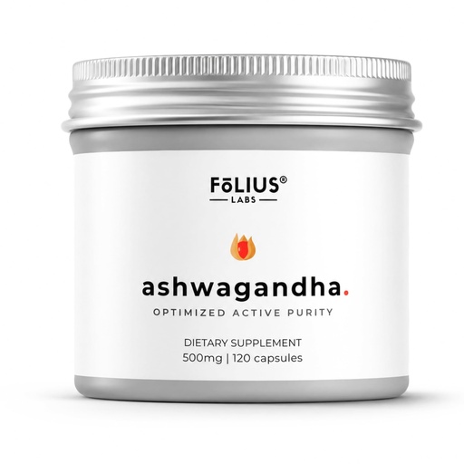 [BRSROYYHPMAQGGQ2] FOLIUS LABS Ashwagandha 7.5% Herbal Supplement 500mg, Stress Relief Support