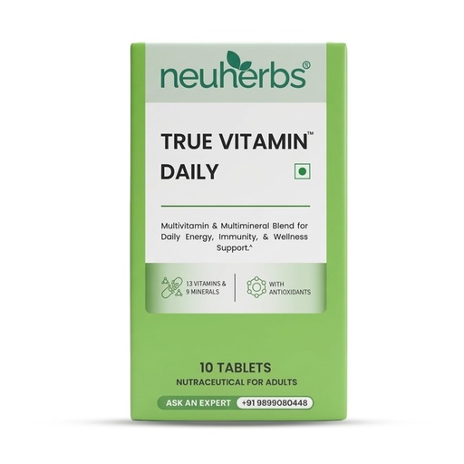 [BRSRGCABCUDRQDI6] Neuherbs Daily Multivitamin 10 Tablets | True Vitamin for Men & Women with Vitamin C, B12, D, Magnesium, Iron & Zinc | Supports Energy, Stamina & Immunity