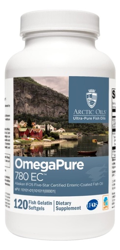 [BRSWIYYFBENAKEY3] XYMOGEN OmegaPure 780 EC - Cardiovascular & Brain Support - IFOS Five-Star Certified Fish Oil - DHA EPA Omega-3 Supplement - Enteric Coated Softgels - 120 Softgel Tablets
