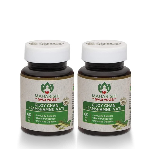 [BRSROYI7BUBGMYLO] Maharishi Ayurveda Giloy Ghan Vati - Natural Immunity Boosting Tablets | Enhances Strength & Stamina | Fights Fatigue | Detoxifies the Body (Giloy Ghan, 60 Tablets (Pack of 2))