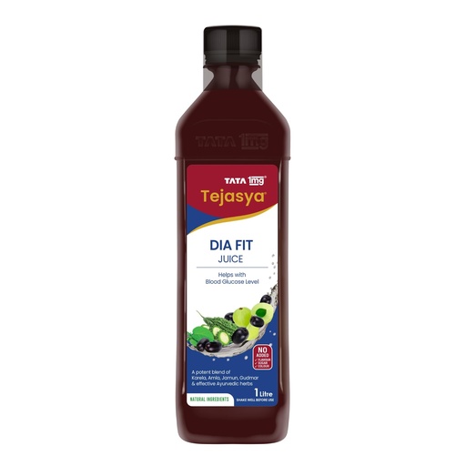[BRSRECYZAUFQOA3J] Tata 1mg Tejasya Dia-Fit Juice | Ayurvedic Blend of Karela, Jamun, Amla, Gudmar, Neem & Methi | Supports Healthy Blood Glucose Levels, Digestion & Immunity | No Added Sugar | 1000 ml