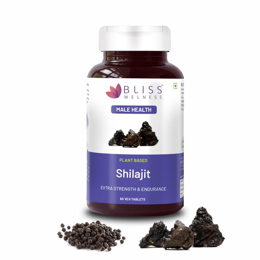 [BRSW2AYRA4FA4CT5] Bliss Welness Pure Himalayan Shilajit Extract | Shuddh Shilajeet 1000mg | Enhanced Stamina Power Strength Vitality Vigor & Endurance Performance Booster Ayurvedic Herbal Supplement - 60 Veg Tablets