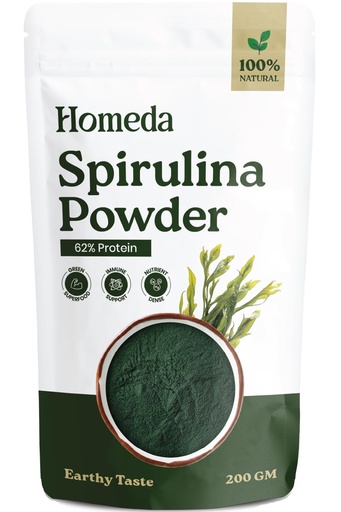 [BRSWYYATBMHG2H3A] Shudh Online Spirulina Powder Organic 200 g | Certified Organic Dried Spirulina Powder for face, Dried Protein Green Algae Powder, Plant based Superfood for Smoothie