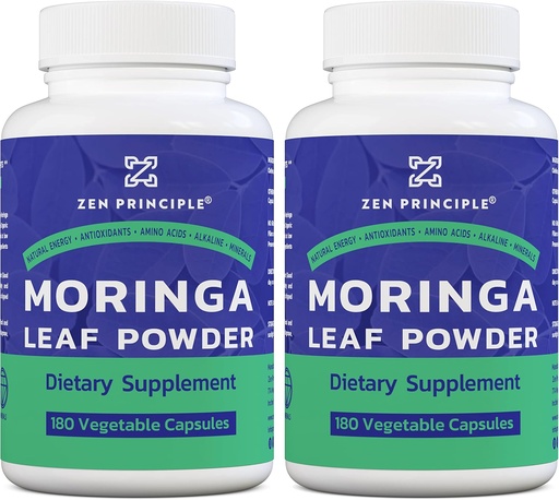 [BRSWKG33PMOB2ADC] Zen Prensipi Organic Moringa Oleifera. Ultra-Premium. Bütün Natural Energy Boost və Multi-Vitamin edir. A Raw Superfood, Vegan, No GMO və Gluten Pulsuz. 360 Capsules.