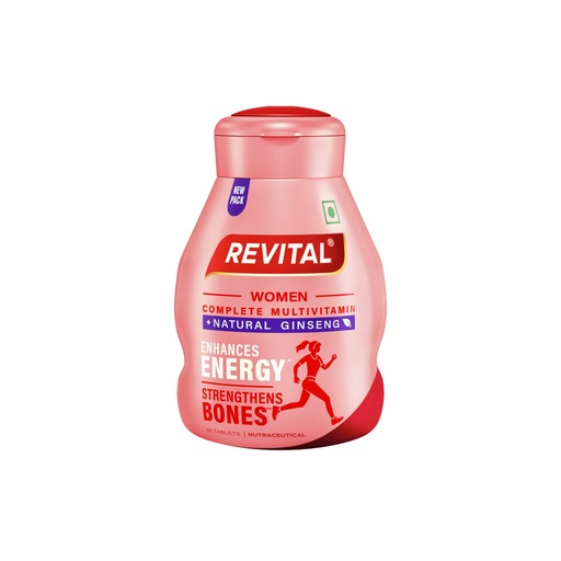 [BRSROGQ6OANB6ADD] Revital For Women With Multivitamins, Calcium, Zinc & Natural Ginseng For Daily Immunity Strong Bones, And Enhances Energy Level - 60 Tablets
