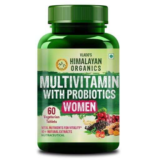 [BRSW2AAOOB7QIDY2] Vlado’s Himalayan Organics Multivitamin With Probiotics Supplement For Women With 60+ Essential Ingredients | Multiminerals For Immunity and Energy, Hair, Skin & Bone Support - 60 Veg Tablets