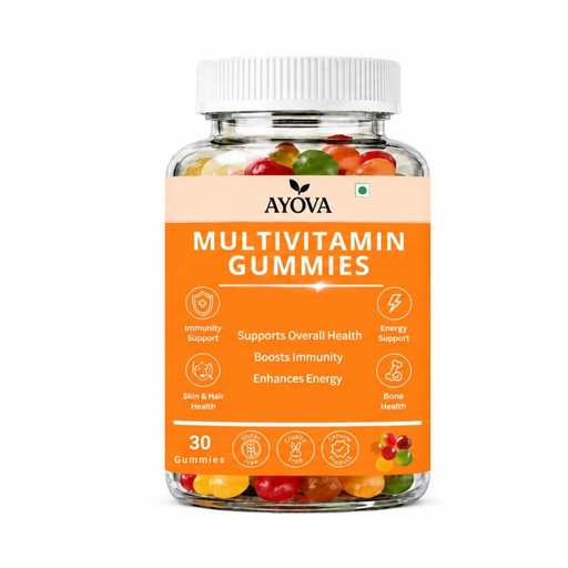 [BRSRYEAKOIJRAD3D] Multivitamin Gummies for Adults & Kids | Daily Vitamins for Immunity, Energy, Skin, Hair & Bone Health | Gluten-Free, Cruelty-Free Gummies | 30 Count