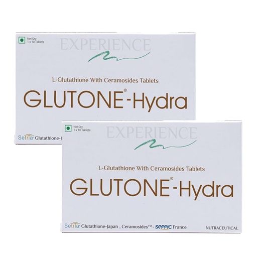 [BRSRAYA3AV7GED34] Glutone-Hydra | Setria Glutathione with Ceramosides Tablets for Dry Skin | For Glowing Hydrated Skin | Pack of 20 Tablets