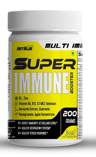 [BRSW2ZQ7DJYGKADJ] NutriJa Super Immune Booster Drink - D3, Zinc 30mg, B6, B12, Curcumin, Quercetin, Herb Blends - Immunity Booster Drink (Mango)