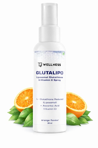 [BRSRABD4AF6WOHTP] TQ Wellness Glutathione with Vitamin C for Healthy Skin, Skin Brightening, Anti-Ageing, Pigmentation & Dark Spots, Glutalipo Oral Spray, Sugar-free, Orange Flavour Pack of 30 ml