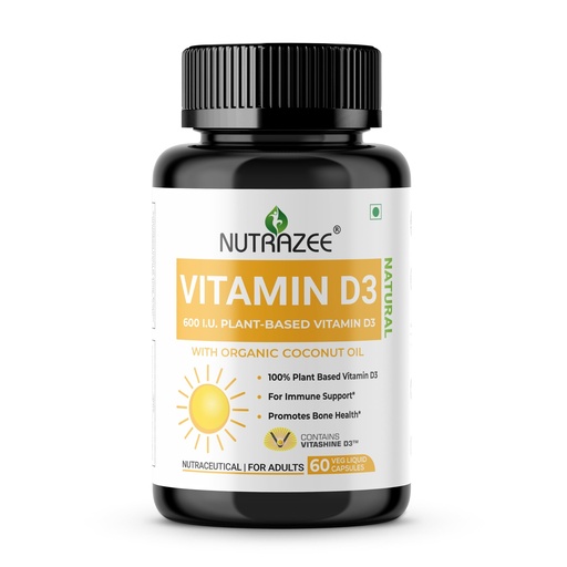 [BRSW2BINBYMAADT3] Nutrazee Vegan Vitamin D3 Supplement For Men & Women, 60 Capsules