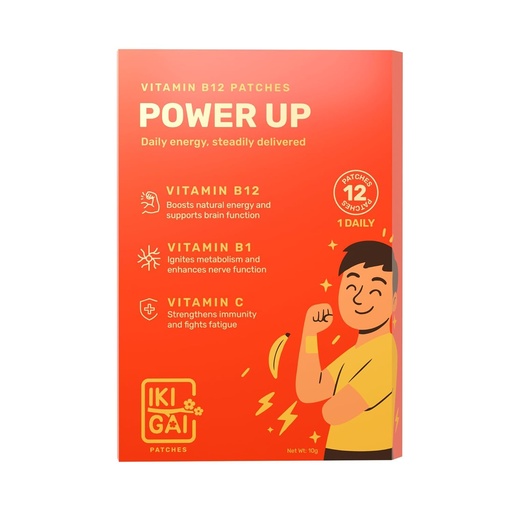 [BRSREHANCN4BOYDF] IKIGAI B12 Power Up Patches | 12 Transdermal Patches with Vitamin B12, B1 & C | Boosts Energy, Immunity & Focus | Reduces Fatigue & Improves Stamina