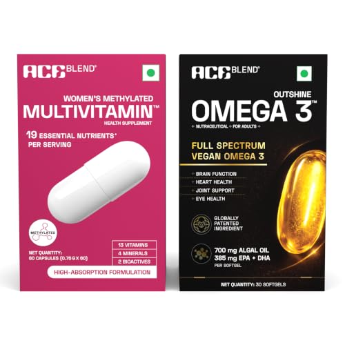 [BRSRYFAHC4HGO2DJ] Ace Blend Vegan Omega 3 & Multivitamin for Women Combo