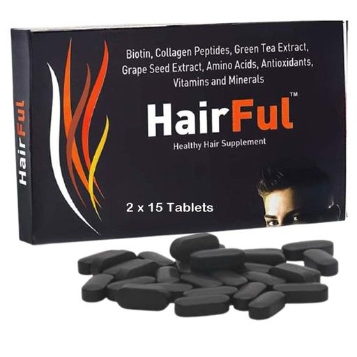 [BRSRMAA5OIAWCCDZ] HairFul Tablets for Biotin Hair Fall Tablet | Collagen Peptides | Green Tea Extract | Grape Seed Extract | Amino Acids | Antioxidants | Vitamins and Minerals Tablets for Women and Men (Pack of 3 X 15) 45 Tablets