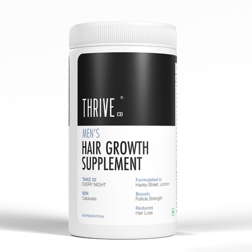 [BRSREZQCOQAWK3TB] ThriveCo All-in-One Hair Growth Vitamin with Biotin, Omega 3, Vitamin-E, Ashwagandha and Natural Extracts, 60 Capsules | Supports Hair Strength & Skin Health