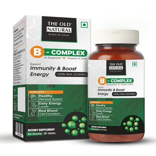 [BRSREFAQDJ6BYA3K] B-Complex Veg Tablets | All 8 Essential B Vitamins for Immunity, Energy & Nerve Health | Vitamin B Complex Supplements for Women & Men - 60 Vegetarian Tablets