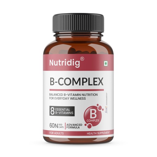 [BRSRYFQZPMAWYF3F] Vitamin B Complex Supplement Capsules | B1, B2, B3, B5, B6, B7, B9 & B12 | Daily B-Complex Vitamins | 60 Veg Capsules
