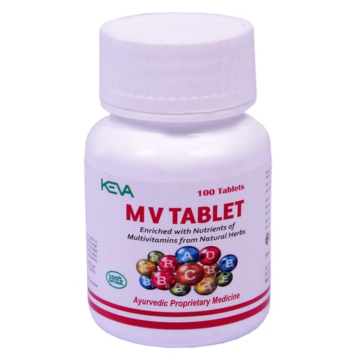 [BRSW2BIEDJ7G2YI7] Keva M V Tablet With Multivitamins, Calcium, Zinc & Natural Ginseng for Daily Immunity Strong Bones, and Enhances Energy Level - 100 Tablets