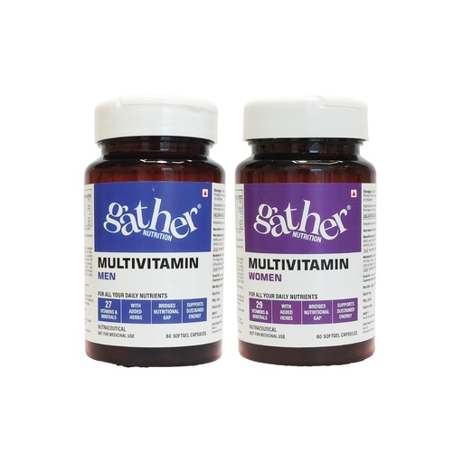 [BRSREZAQPMDWM3A6] Multivitamin Capsule for Men & Women | Vitamins, Minerals, Calcium and B complex | 60 Capsules (Pack of 2)