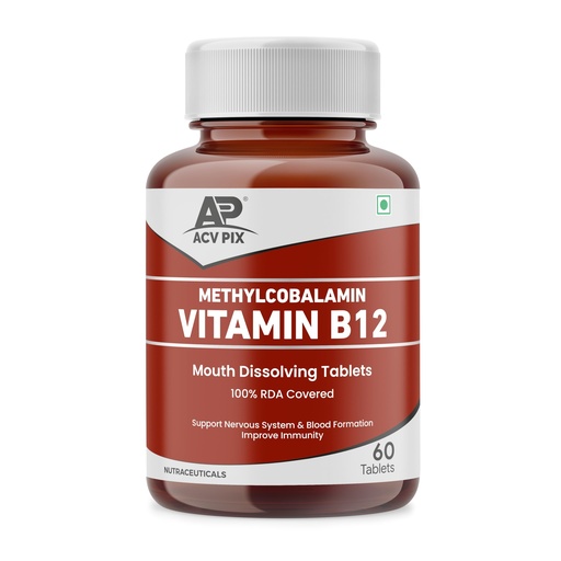 [BRSRAAA7CMNRQ3D5] Vitamin B12 Tablets Mango Flavor, Methylcobalamin 60 Tablet for Energy and Nervous System Support for Men and Woman, Daily Use Vitamin B12 Supplements