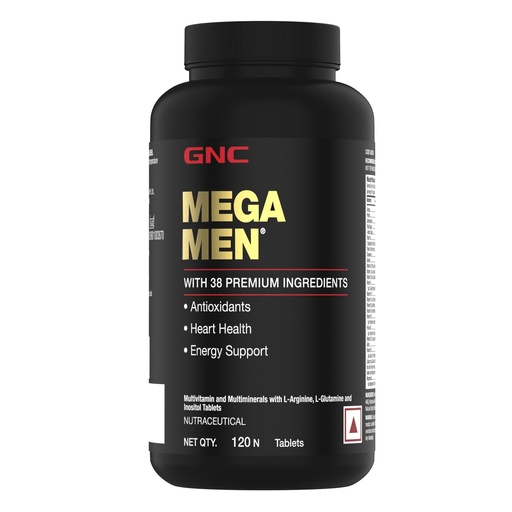 [BRSWYEIFC4HWC23J] GNC Mega Men Multivitamin for Men | 120 Tablets | 38 Premium Ingredients | Strengthens Immune System | Promotes Prostate & Eye Care | Boosts Focus | Improves Overall Health | Formulated In USA