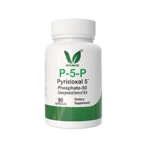 [BRSROGD4BMAQ22QZ] Vitaruhe Vitamin B6 (P5P) 50mg - Bioactive Vitamin B-6 for Energy, Nerve Health, Cardiovascular Support, Mood Enhancement- 90 Capsules