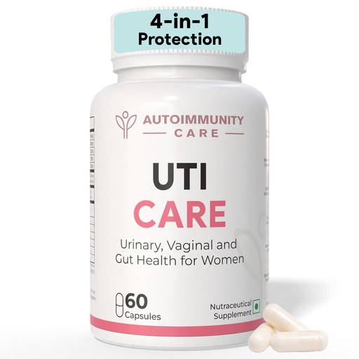 [BRSREZILO5YWGDLD] Autoimmunity Care UTI Care for Women | Probiotics Supplement with Cranberry Extract & D Mannose | Supports Urinary Tract, Vaginal pH, Gut & Immune Health | 60 Caps (60 doses)