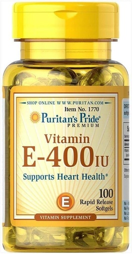 [BRSWIFYNAV7Q4HQ3] Puritan's Pride Vitamin E-180 mg (400 IU) dl_Alpha Tocopheryl Acetate