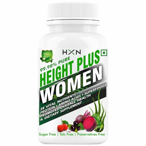 [BRSRMHD4BUPROYDZ] HXN Height Growth Supplement for Women – with Essential Amino Acids, Calcium, Vitamin D3 & Superfoods for Bone Health & Growth Support – 60 Tablets