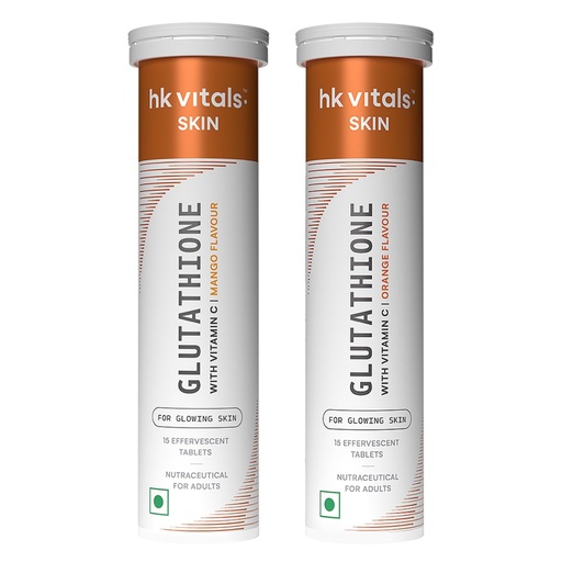 [BRSRYFLQBUPWE23G] hk vitals Glutathione, Mango & Orange, 2 x 15 Effervescent Tablets