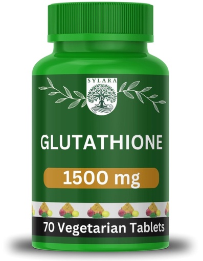 [BRSRE2QECINAK337] SYLARA 1500 mg Glutathione Tablets For Skin Whitening - 70 Tablets Capsules Supplements with Vitamin C with Biotin, Vegetarian Collagen for Skin Glow