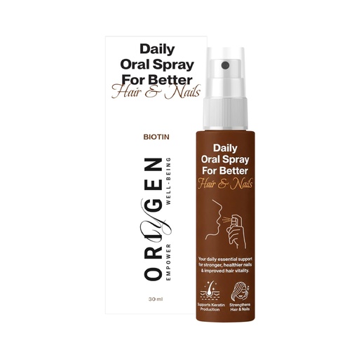 [BRSRYZAQBEGR4AL7] Oriygen Biotin Oral Mouth Spray | Stronger Hair, Skin & Nails | Quick Absorption with Liposomal Technology | Biotin (Vitamin B12) + Vitamin D3 | 30ml – 2 Months Supply