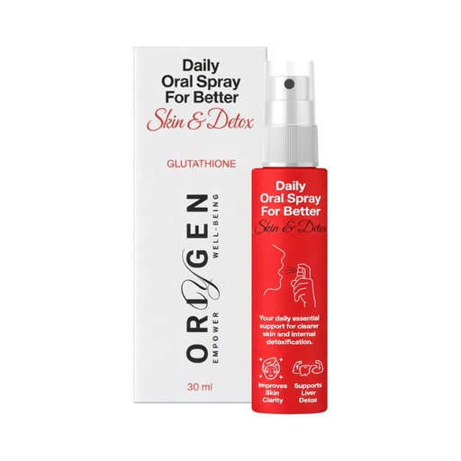 [BRSRGHYRBAHRGC3A] Oriygen Glutathione & Vitamin C Oral Mouth Spray | Skin Detoxification, Radiance & Pigmentation Support | Quick Absorption with Liposomal Technology | Orange Flavor | 30ml – 2 Months Supply