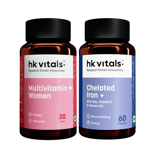 [BRSREYIDOQNGE23D] hk vitals Multivitamin Plus Women, 30 Tablets + Chelated Iron + Supplement