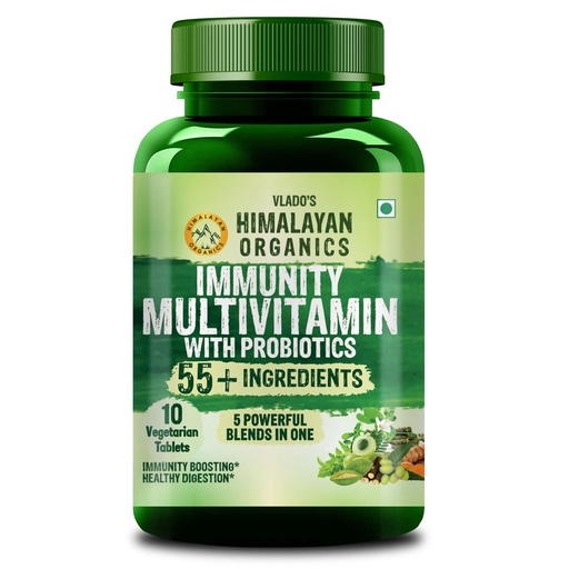 [BRSRGGQECQCQIAAY] Vlado's Himalayan Organics Immunity Multivitamin Tablet for Men & Women with Probiotic 40+Vital Nutrients and 5 Probiotic blends for Increase Energy & Immunity - Boost stamina, Strength & Muscles and Overall Health I Best Multi vitamin for Men & Women - Small Pack