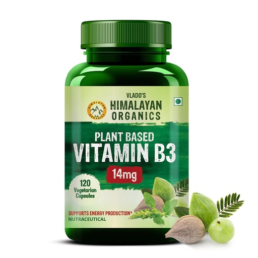 [BRSROYL5OYCRO233] Vlado's Himalayan Organics Plant-Based Vitamin B3 14Mg Supplement - 120 Veg Capsules | Supports Healthy Skin and Heart | Good For Men and Women