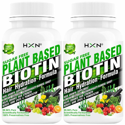 [BRSW2HYCOANWCDIU] HXN Hair Supplements For Women, With Vitamin C, Glutathione Supplement & Multivitamins, Plant-Based Biotin Tablets For Hair Growth, Fall Control & Regrowth Supplement-120 (Pack 2)