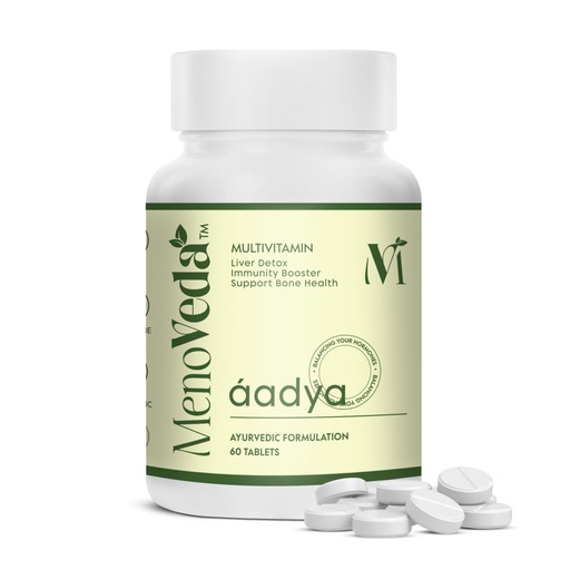 [BRSROBL2BMDQOCYZ] Menoveda Aadya Multivitamin for Women 40+| Improves Immunity, Skin, Hair & Bone, Joint Health, Natural with 14 Vital Herbs | Shatawari | Ashwagandha | Giloy | Amla - 60 Tablets