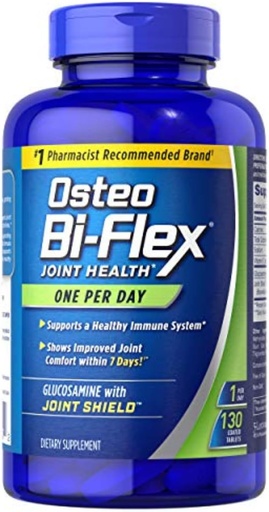 [BRSWYBAFAUFQ4H32] Osteo Bi-Flex Glucosamine s vitaminem D, jeden den podle Osteo Bi-flex, společné zdraví, 130 potahované tablety, 130 Počet