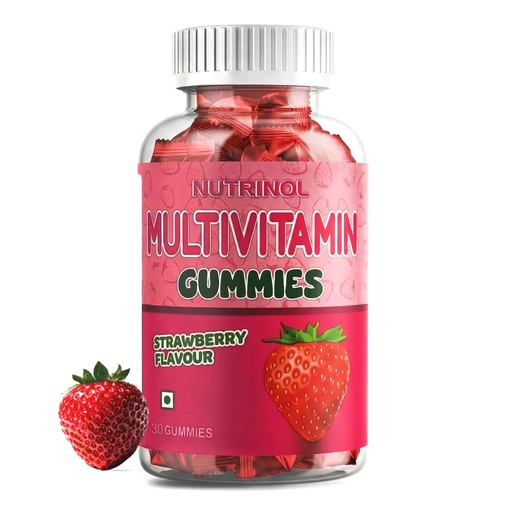 [BRSREEACAAFGYCL5] Knoll Healthcare Nutrinol Multivitamin Gummies, Zinc, Veg Omega, Iron & Biotin|Vitamin D3, B6, E & A|Boosts Energy & Stamina, Improves Immunity & Skin Health|Vegan, Gelatin Free, 1 Count, 30 Servings