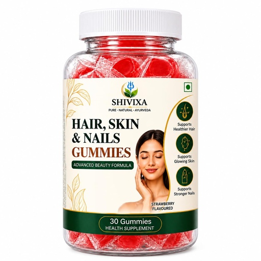 [BRSRYGD4DIHBQC35] Hair, Skin & Nails (3 in 1 Gummies) - 30 pieces | Enriched with Plant Extracts, Vitamins & Minerals | Brightens Skin, Control Hairfall, Strengthens Hair & Nails